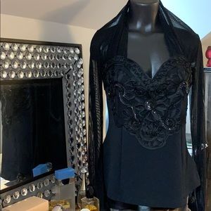 Gantos Black Lace Blouse